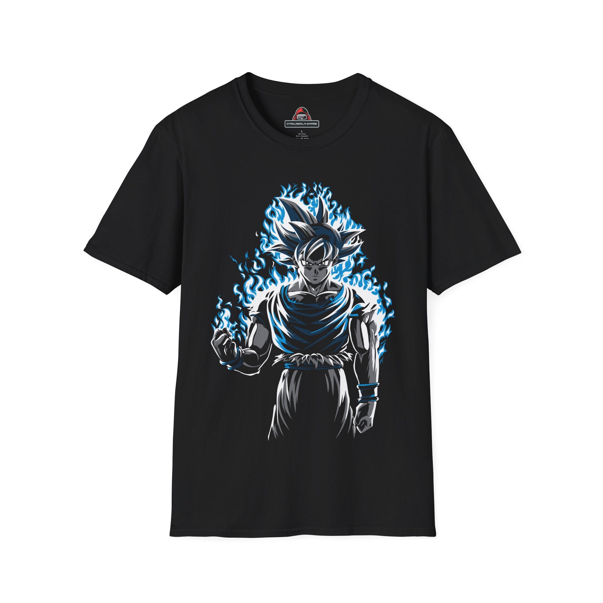 Anime Saiyan Aura T-Shirt – Blue Energy Graphic Tee