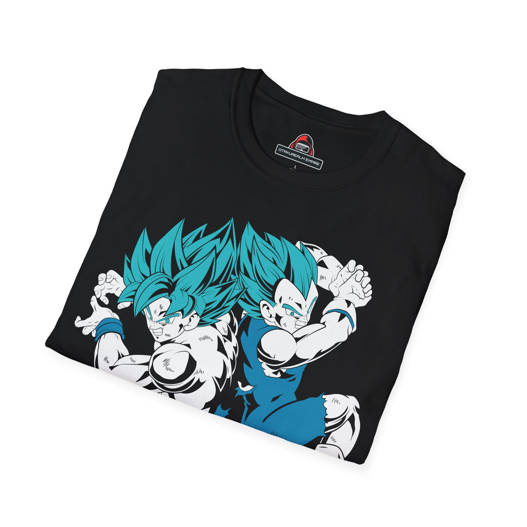 Anime Fusion Warriors T-Shirt – Blue Energy Battle Graphic Tee