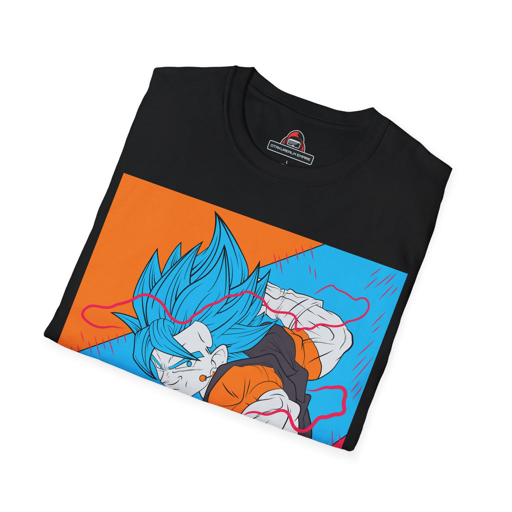 Anime Fusion Power T-Shirt – Blue Aura Warrior Graphic Tee