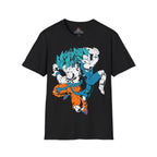 Anime Fusion Warriors T-Shirt – Blue Energy Battle Graphic Tee