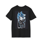 Anime Prince Power Surge T-Shirt – Blue Flame Back Print Graphic Tee